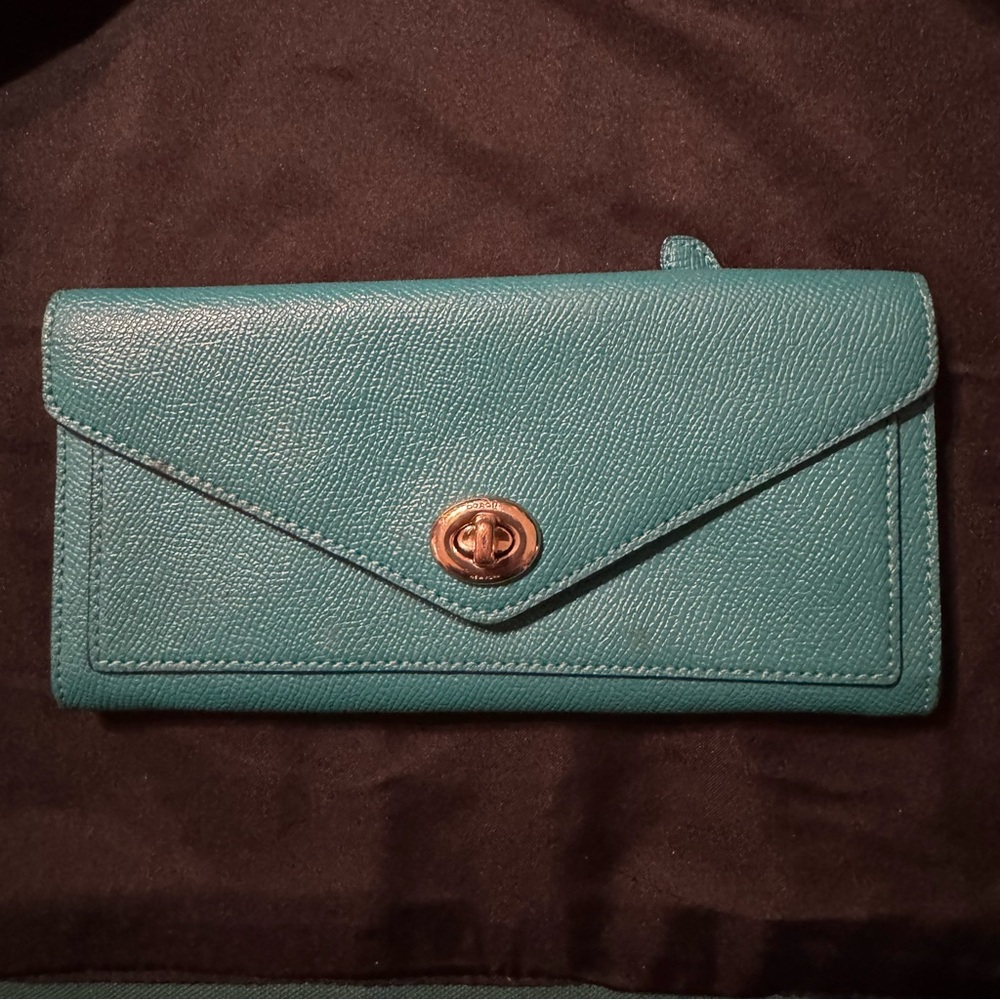 Coach Teal Leather Wallet